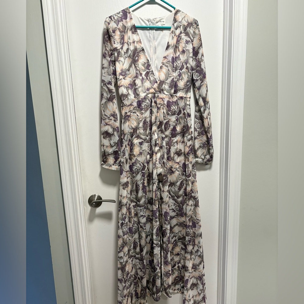 Glamorous Floral Print Romper with Maxi Skirt